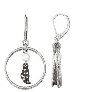 Simply Vera Vera Wang Orbital Pearl/Charm Earrings